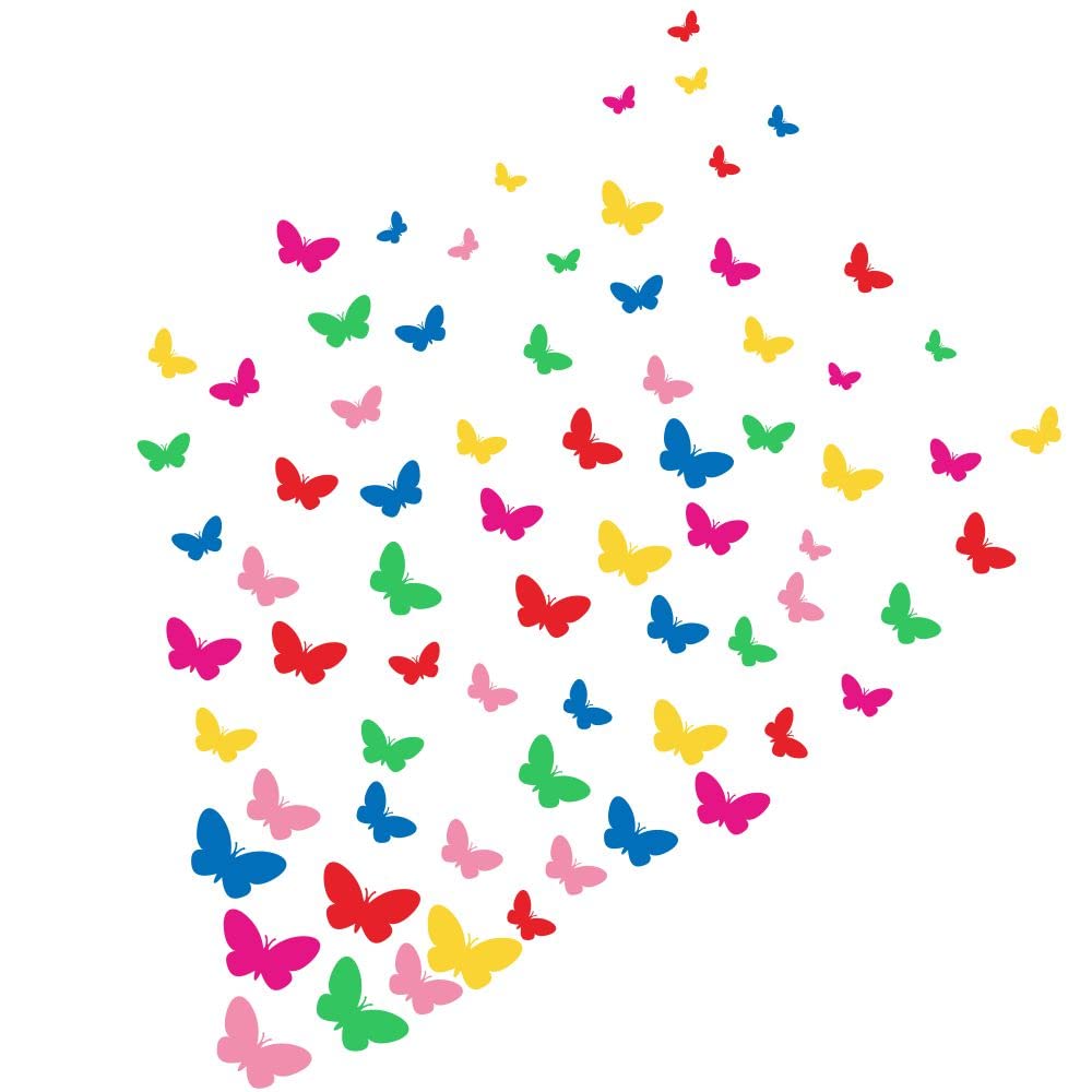 Colorful Peel & Stick Butterfly Wall Stickers - 6 Styles for Girls Room Decor & Home Mural