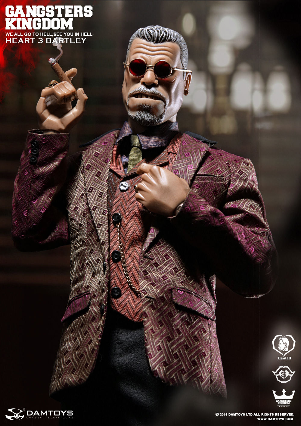 1/6 Scale Gangsters Kingdom Heart 3 Bartley GK014 Action Figure by Damtoys - Collectible Crime-Themed Model for Display & Photography