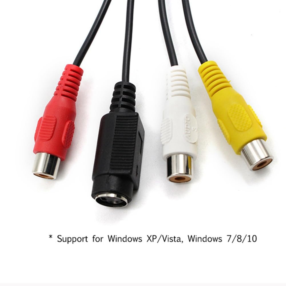 Evliery CVBS to USB 2.0 Video Capture Card - Analog to Digital Converter for Computer, DVD, Camcorder | Perfect for Live Streaming, Video Recording & Game Capture