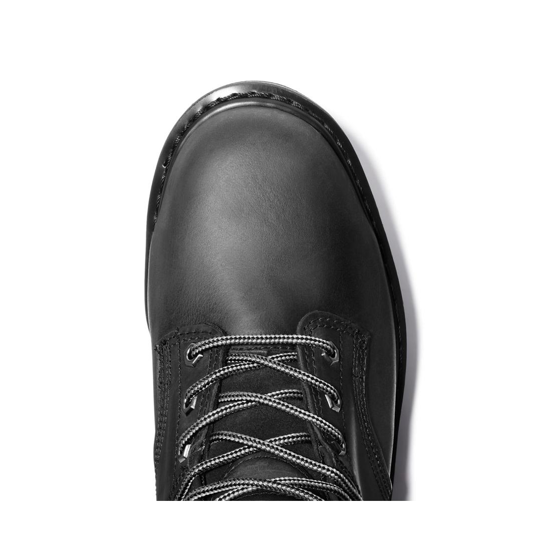 Pit Boss 6 Inch Steel Toe Work Boots for Men - Black Safety Shoes with Slip Resistant & Electrical Hazard Protection - Ideal for Construction, Warehouse & Outdoor Work