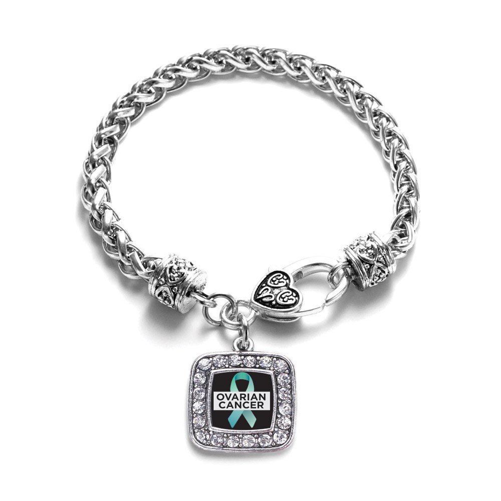 Inspired Silver - Sterling Silver Square Charm Bracelet with Cubic Zirconia for Women, Elegant Fashion Jewelry Gift for Birthday, Anniversary, Valentine's Day