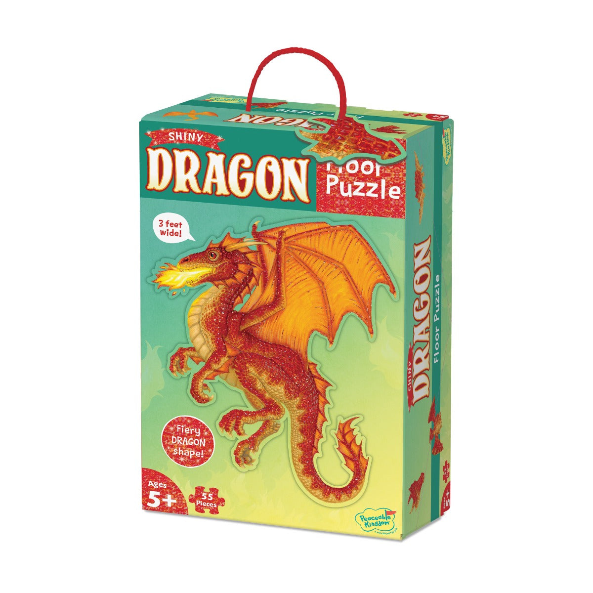 Peaceable Kingdom Shiny Dragon Floor Puzzle - 60-Piece Jigsaw Puzzle for Kids, Fun Educational Toy for Children Ages 4-8 | Perfect for Playrooms, Birthday Gifts & Family Game Nights