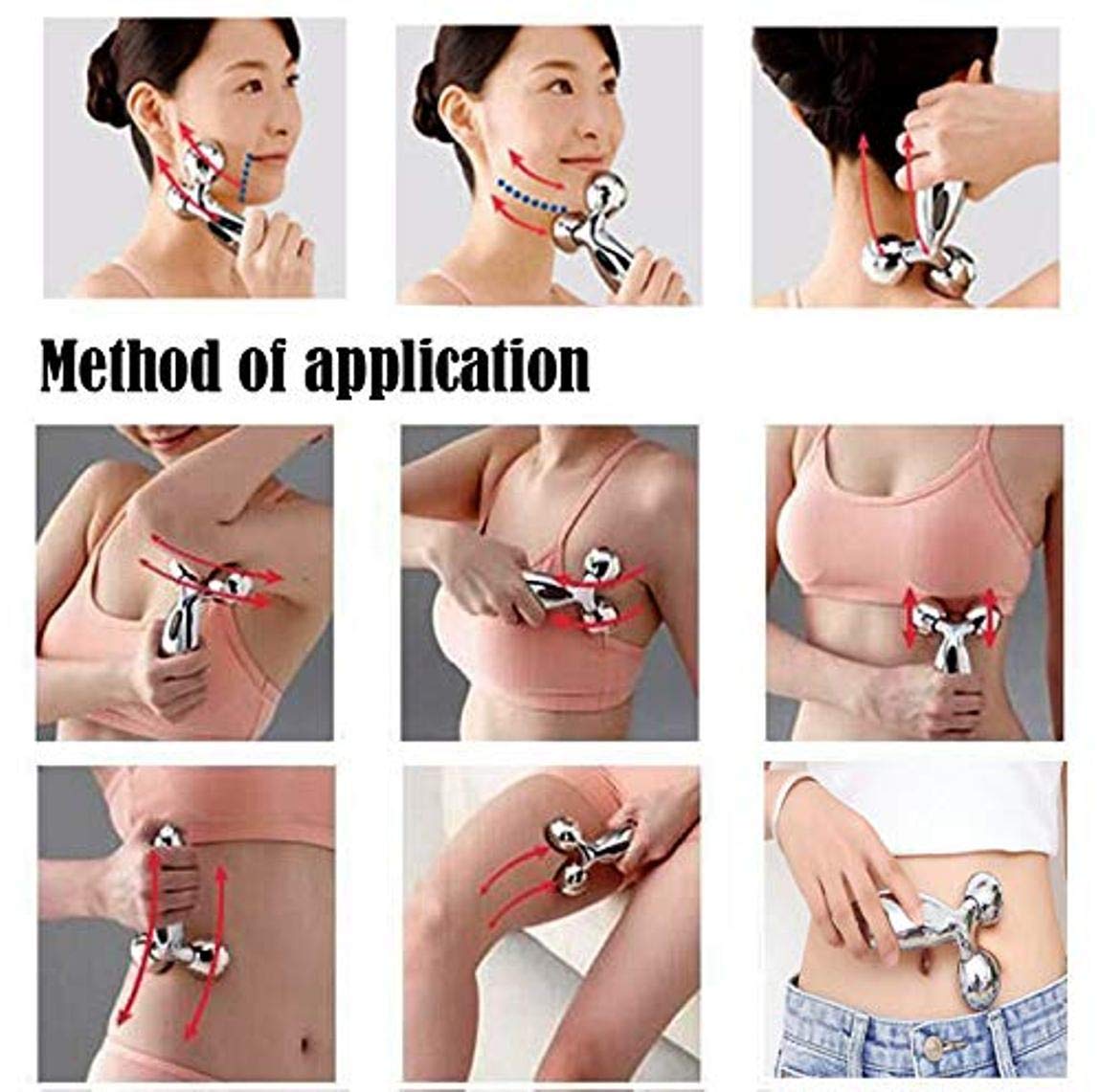 Bella Faccia 3D Manual Face & Body Massage Roller - Anti-Wrinkle, Skin Tightening & Lifting Tool for Facial Relaxation & Contouring | Perfect for Home Spa, Self-Care Routine & Travel Skincare