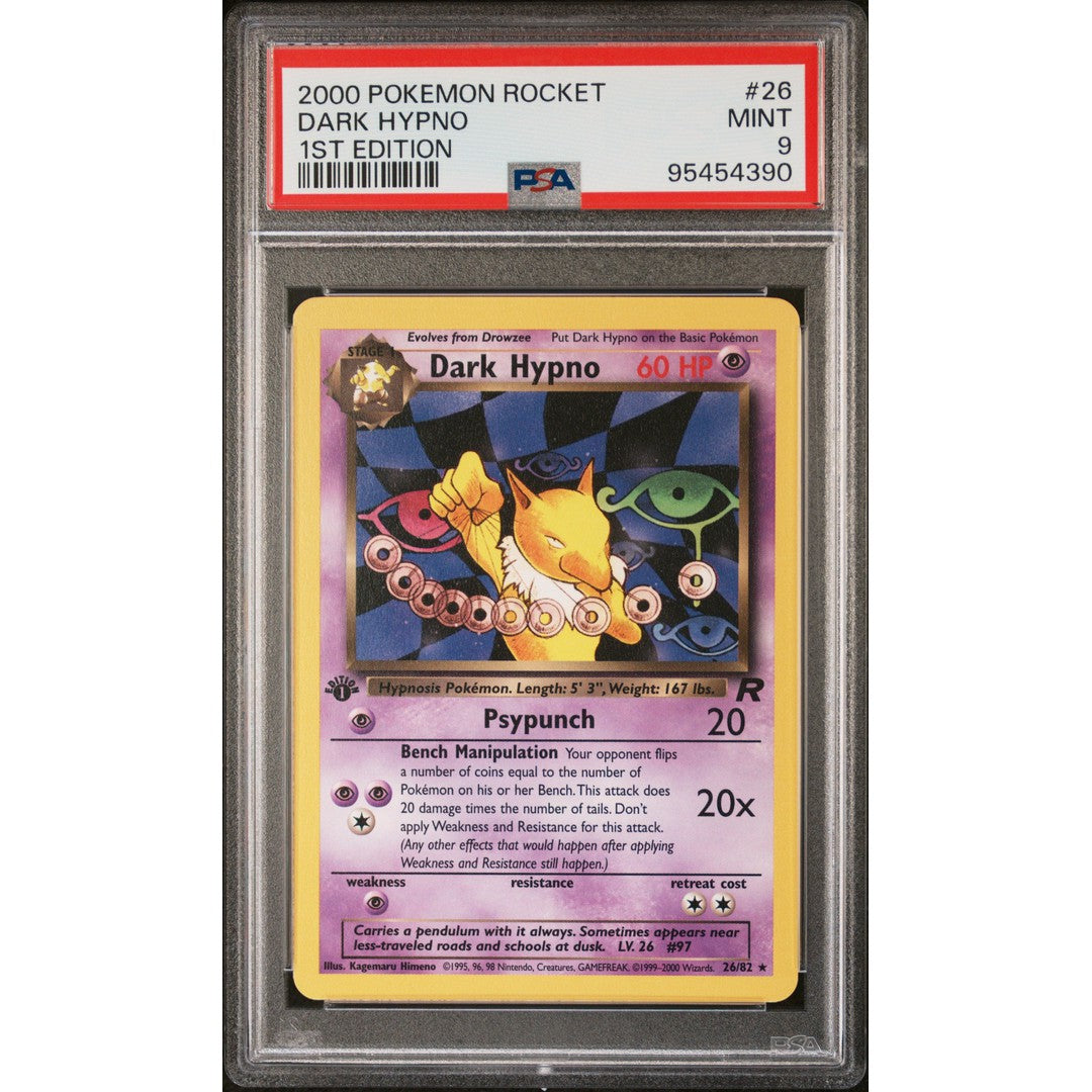 2000 Pokemon Rocket 1st Edition Dark Hypno 26/82 - Rare Collectible Trading Card for Gaming & Investment - Perfect for TCG Battles, Pokemon Collections, and Card Investors