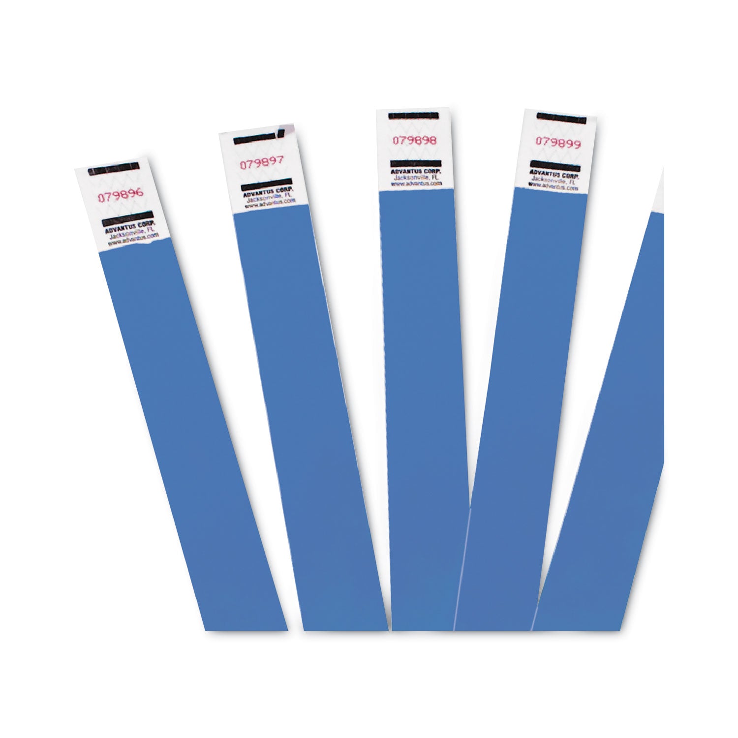 Advantus Numbered Crowd Control Wristbands - 500 Pack, Blue, 9.75