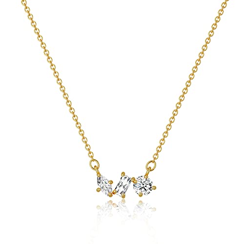 14K Gold Filled Dainty Leaf & Heart Pendant Choker Necklace for Women - Cubic Zirconia Layered Necklace Set, Elegant Everyday Jewelry for Girls & Women | Perfect for Date Night, Office Wear & Special Occasions