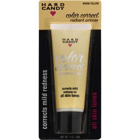 Hard Candy Color Correct Radiant Primer #90858 Yellow - Neutralizes Mild Redness for All Skin Tones, 1 Oz | Perfect for Daily Makeup & Photo Shoots