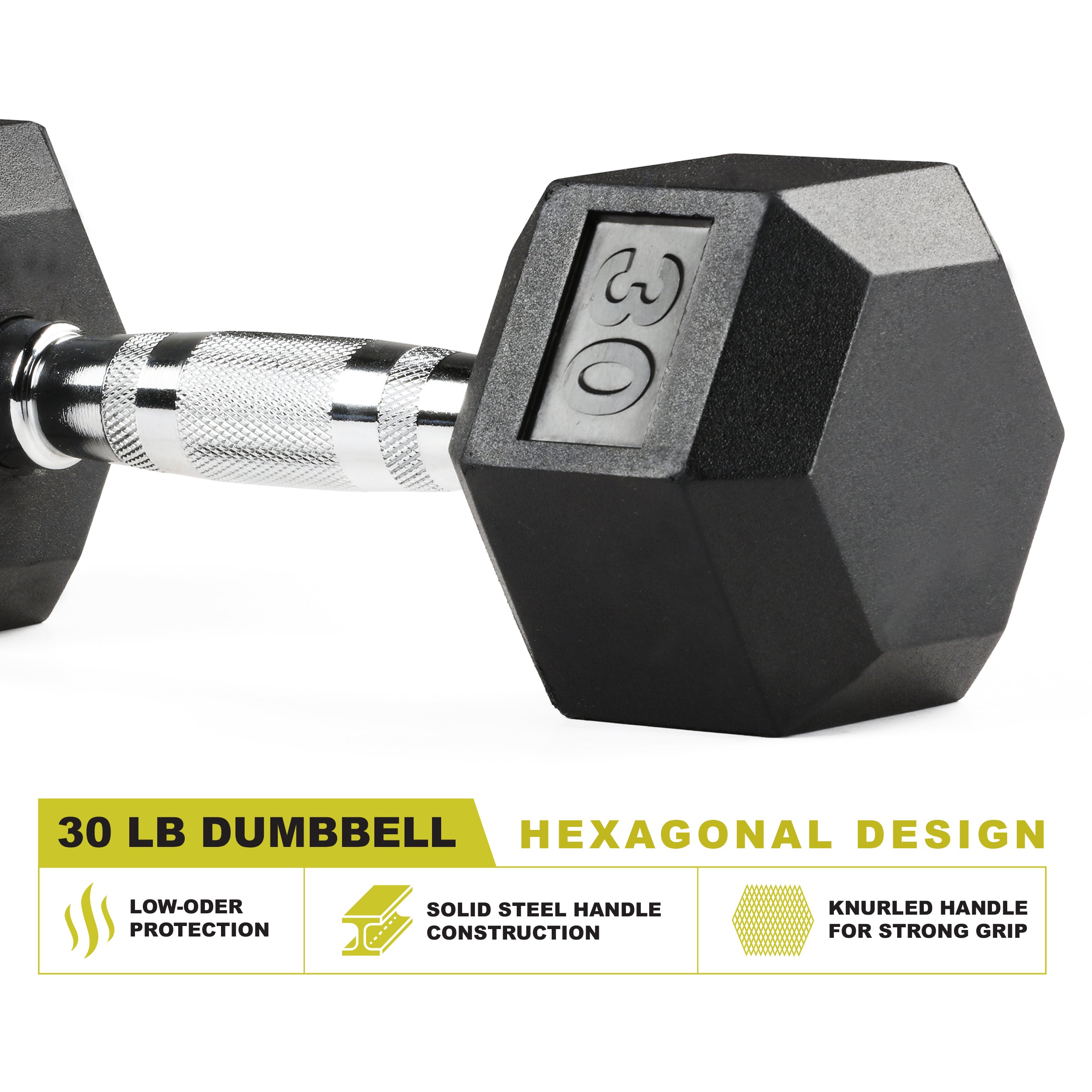 PRCTZ Rubber Encased Hex Dumbbell Set (5-40lb Pair) - Premium Weightlifting Equipment for Home Gym, Strength Training & CrossFit Workouts