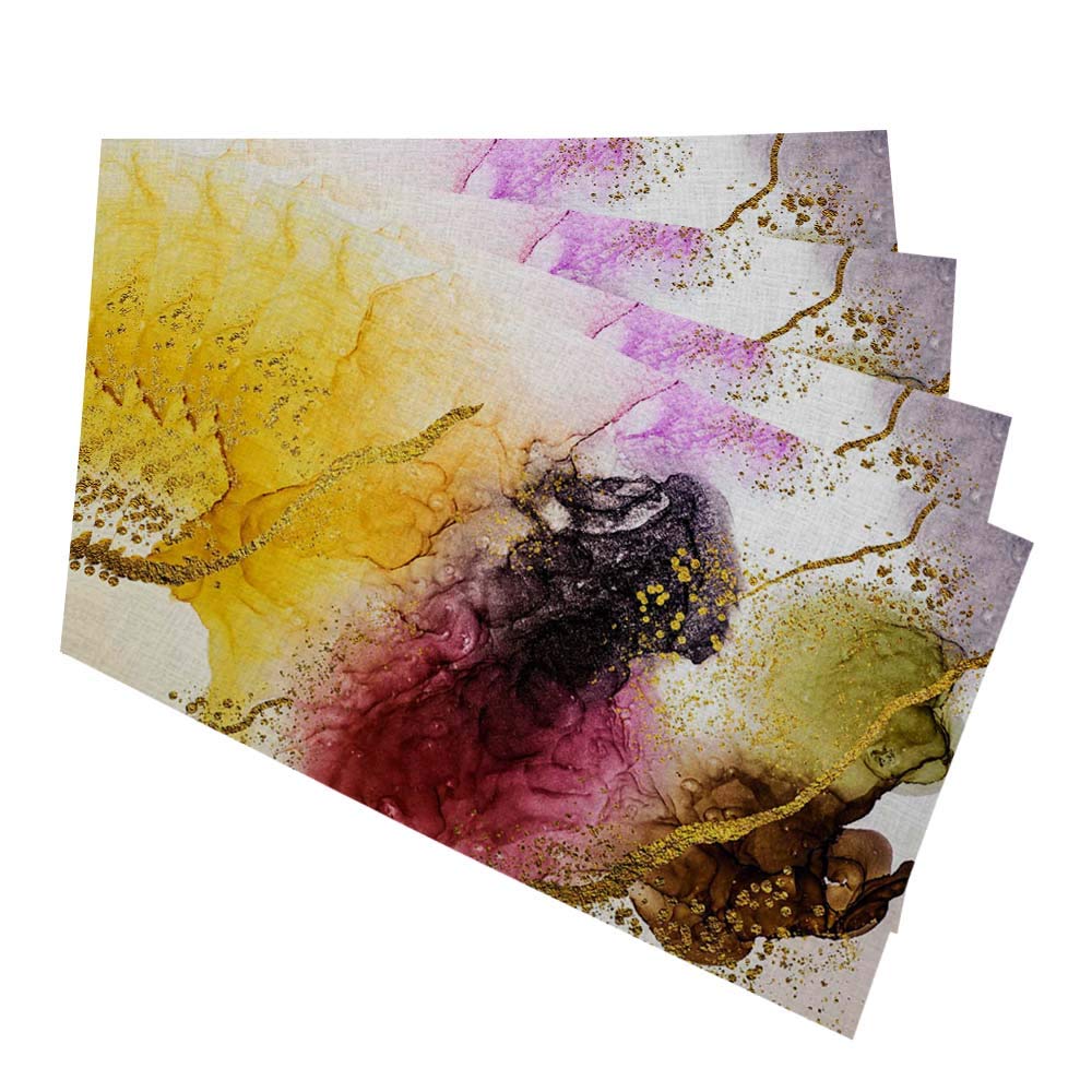 HOSNYE Abstract Clouds Place Mats Set of 4 - Transparent Creative Design Art Table Mats, Washable Fabric Dining Table Mats for Indoor Use | Perfect for Home Decor, Dinner Parties & Modern Kitchens