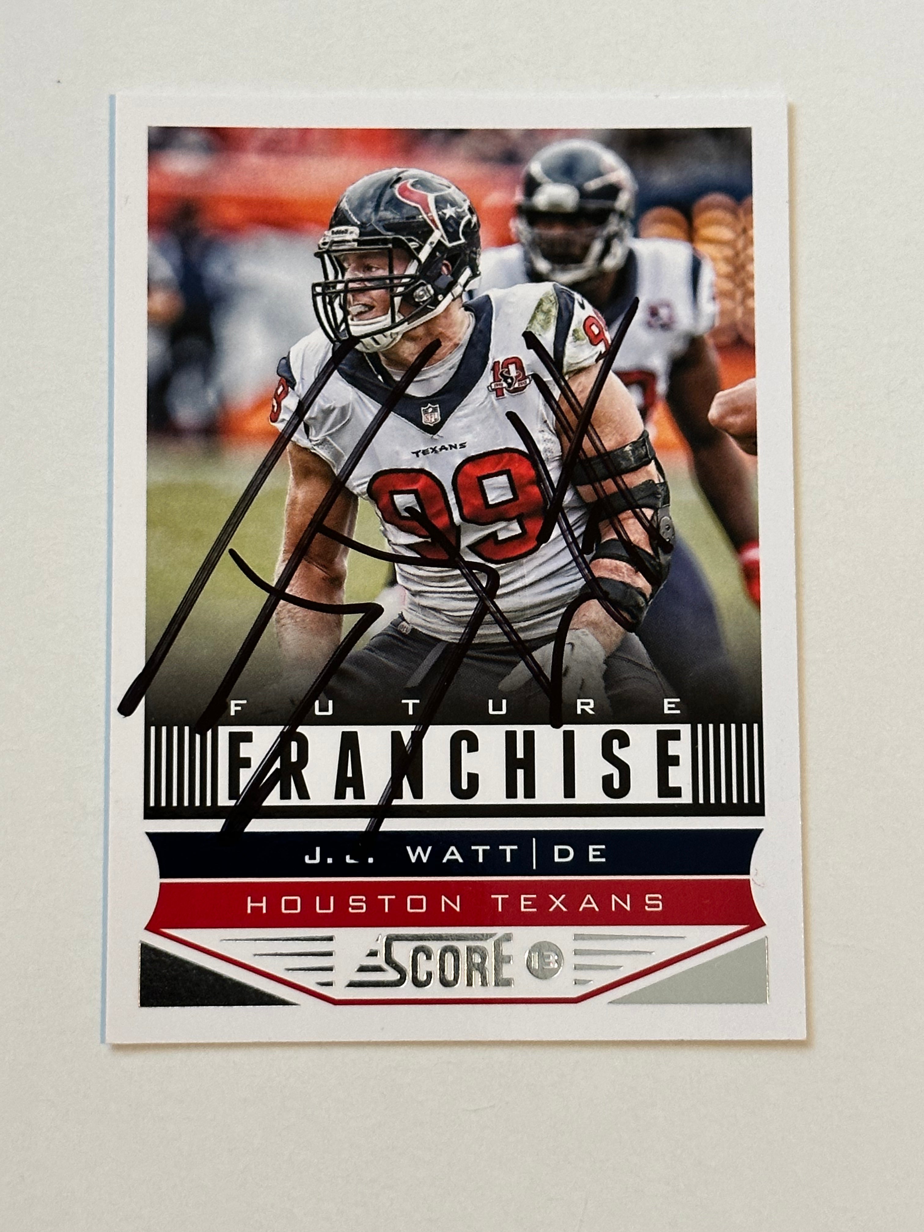 Authentic J.J. Watt NFL Superstar Signed Football Trading Card with COA - Perfect for Sports Memorabilia Collectors & Football Fans Display
