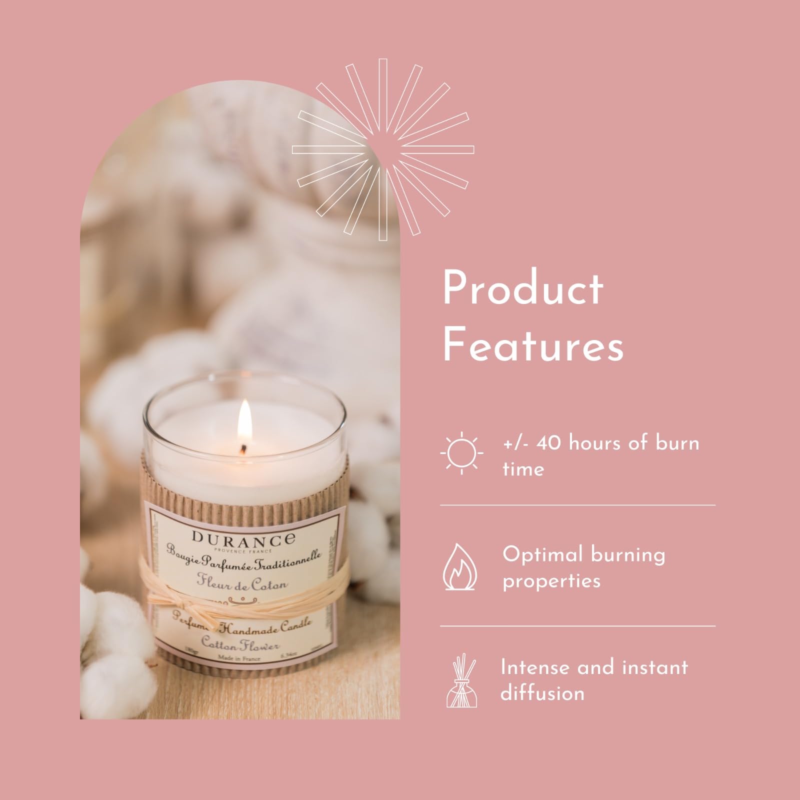 Premium White Wax Scented Candle - 180g (6.35oz) for Home, Relaxation & Romantic Ambiance | Long-Lasting Fragrance, Eco-Friendly Soy Wax, Perfect for Bedroom, Bath & Meditation