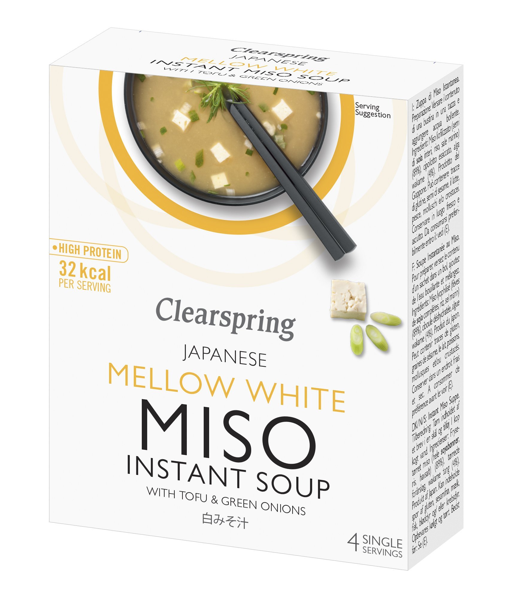 Organic Mellow White Miso Soup with Tofu - 8 Pack (4x10g) | Gluten-Free Japanese Instant Soup | Perfect for Quick Meals, Office Lunches & Healthy Snacks