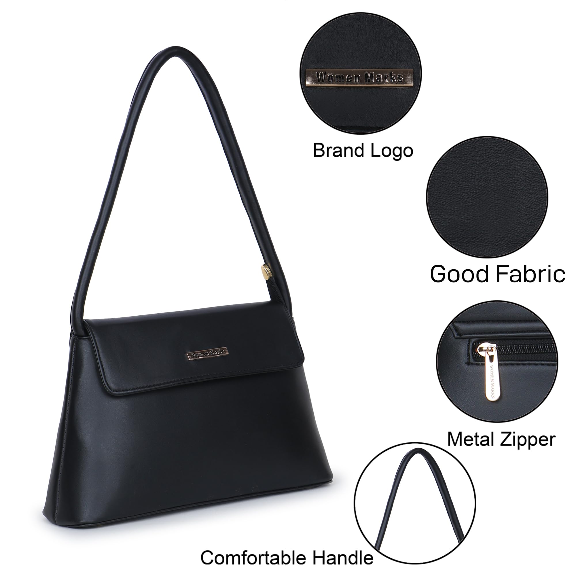 Stylish Women's Baguette Handbag - PU Leather Crossbody & Shoulder Bag with Adjustable Detachable Strap | Perfect for Work, Travel & Everyday Use