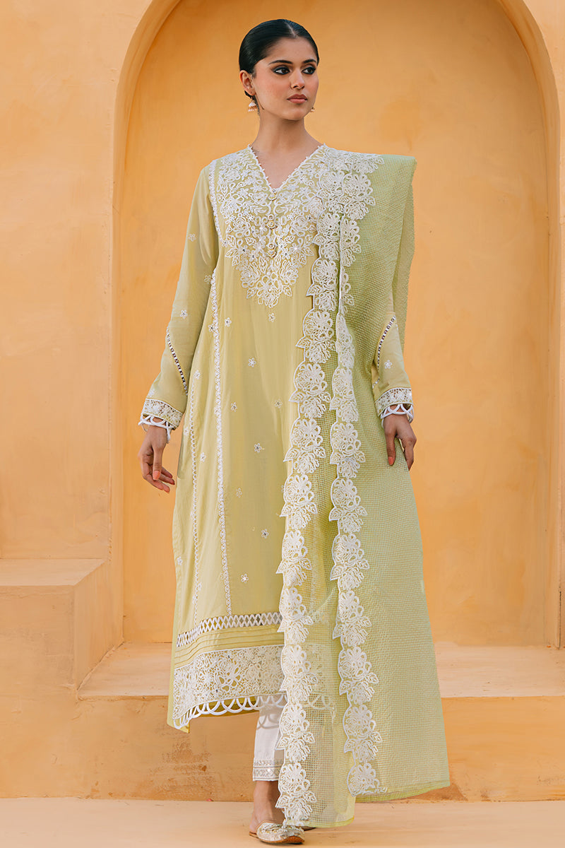 Lime Whisper 2-Piece Set - Stylish Shirt & Dupatta Combo for Women | Perfect for Festivals, Weddings & Special Occasions
