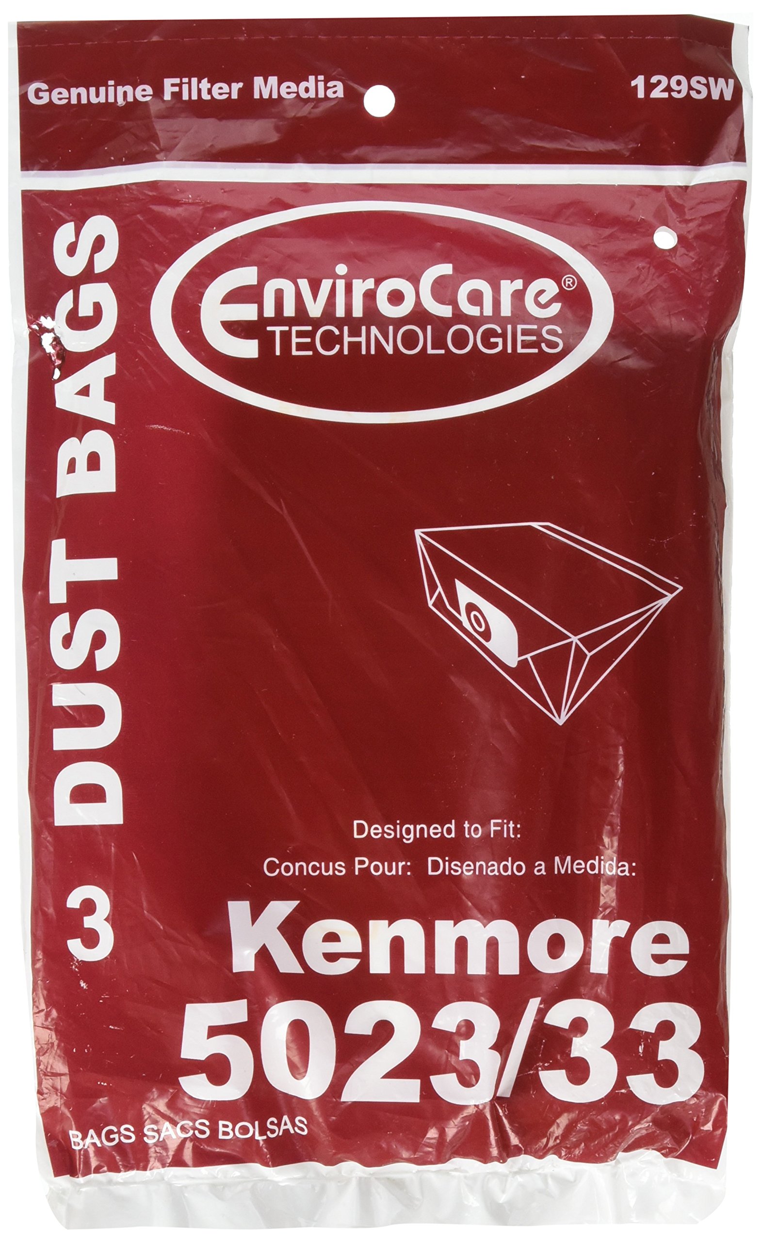 EnviroCare Premium Vacuum Cleaner Dust Bags - 3 Pack Replacement for Kenmore Canister Models 5023 & 5033 | HEPA Filtration, Perfect for Pet Hair, Allergies & Home Cleaning