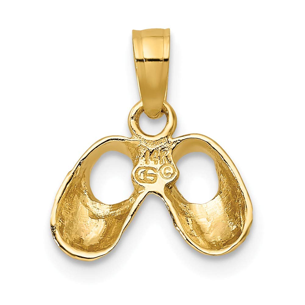 14K White & Yellow Gold Two-Tone Baby Booties Charm with Rose Teddy Bear Face Pendant (0.46