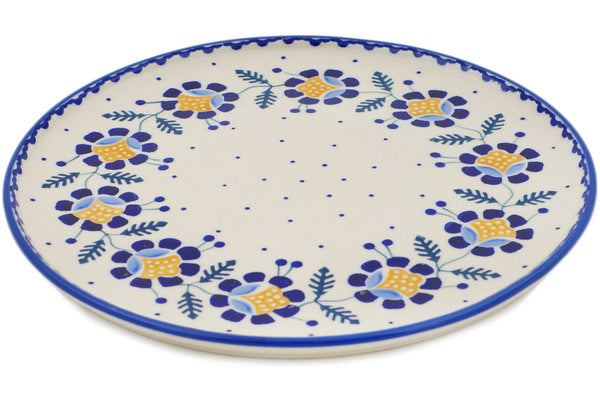 10-Piece Dinner Plate Set - Orange and Blue Floral Design for Elegant Dining, Party & Home Decor