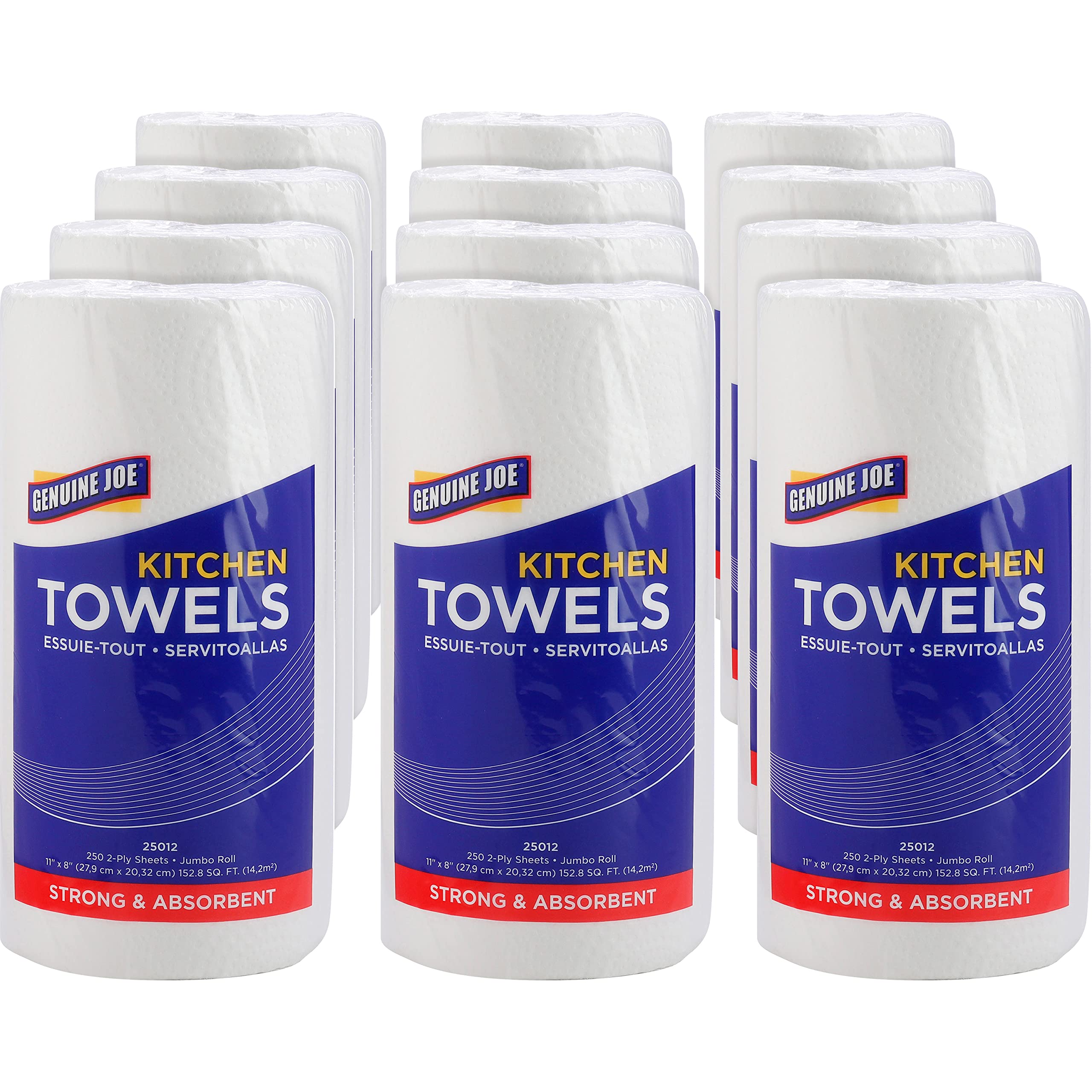 Genuine Joe Premium 2-Ply Kitchen Paper Towels, 8