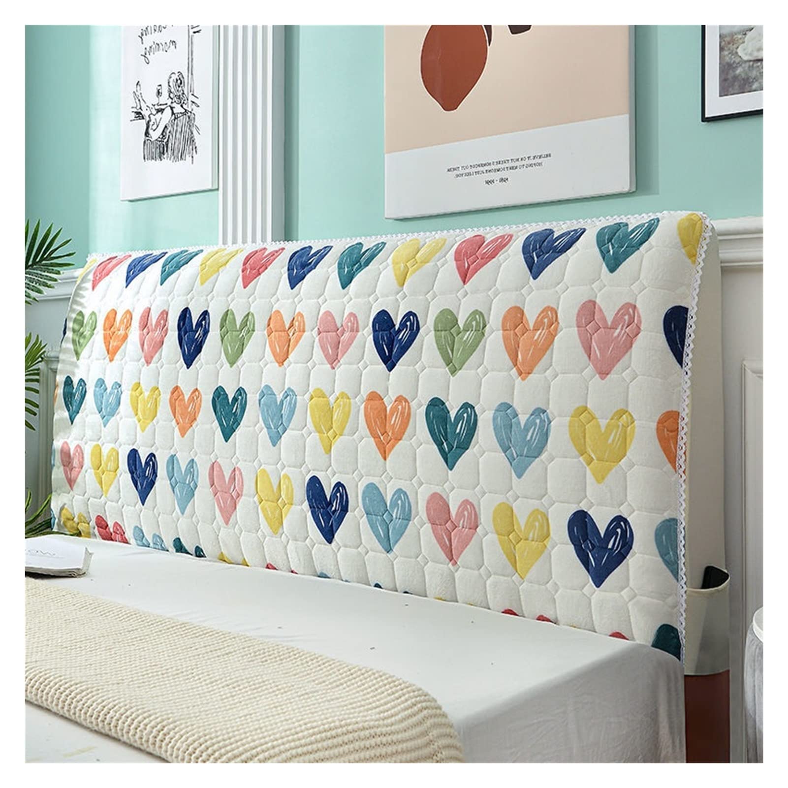 **YXZN Velvet King/Queen/Full/Twin/California King Size Headboard Cover - Padded Quilted Dustproof Slipcover with Pocket, Soft Gray Bed Headboard Protector for Dust Protection & Stylish Bedroom Decor**    *(Perfect for Bedroom Upgrade, Dust Protection, and Enhancing Home Aesthetics)*