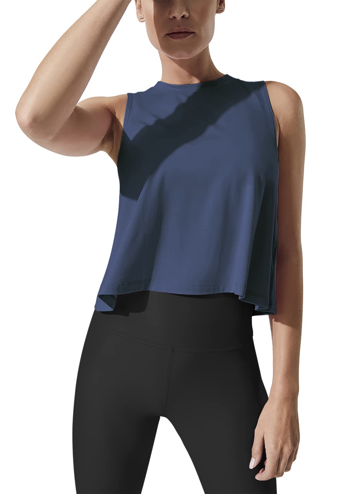 Stylish Mippo Crop Tops for Women - Breathable Workout Shirts & Flowy Cropped Tank Tops - Perfect for Yoga, Gym & Summer Outfits