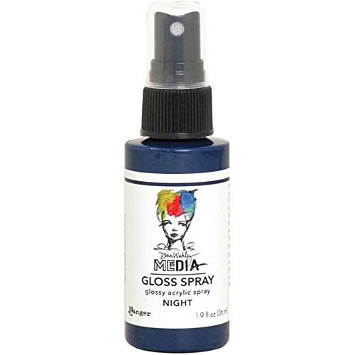 Dina Wakley Gloss Sprays Night - High Gloss Acrylic Paint Spray for Mixed Media Art, Scrapbooking & DIY Projects - Perfect for Canvas, Paper & Fabric Decoration