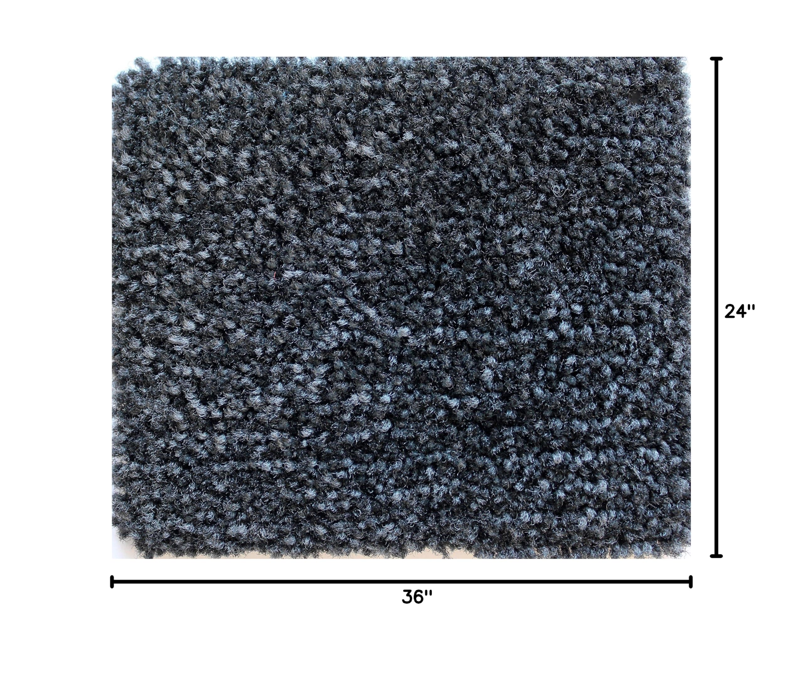 Luxury Plush Carpet Door Mat 2' x 3' - Soft Midnight Gray Non-Slip Entrance Rug for Home & Office - Perfect for Living Room, Bedroom, Entryway & High Traffic Areas