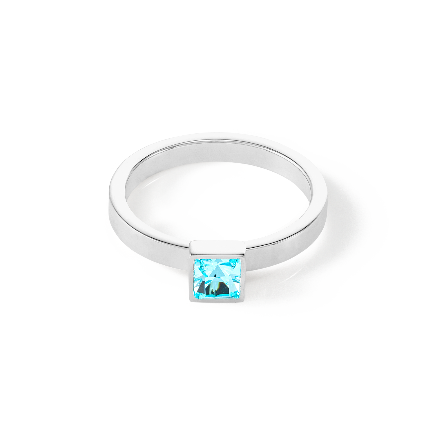 Elegant Silver Aqua Square Small Ring for Women - Perfect for Everyday Wear, Parties & Special Occasions