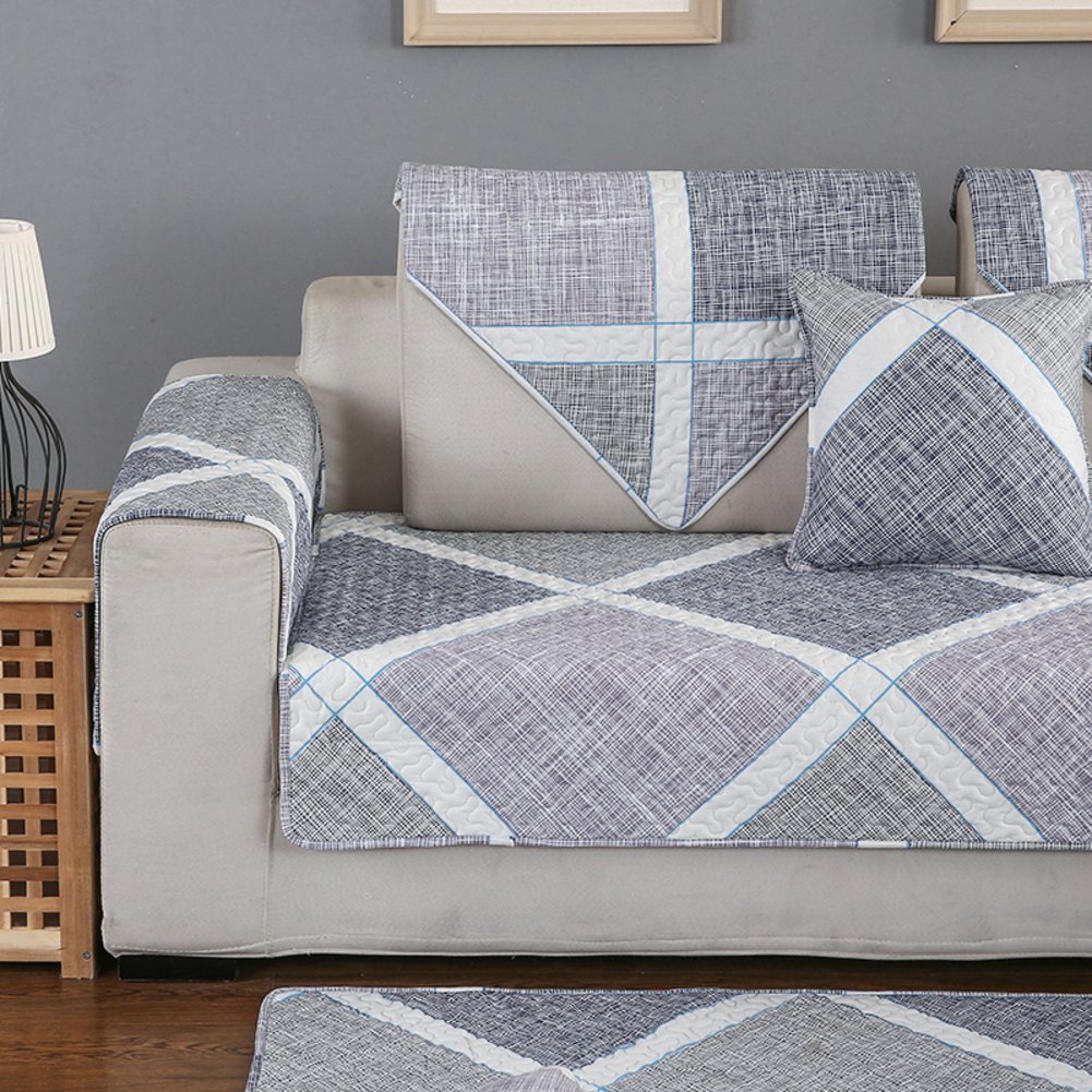 DIGOWPGJRHA 3-Piece Pet Sofa Slipcover - Gray Stripes, 45x45cm (18x18in) - Washable Furniture Protector for Sectional Couches & Sofa Sets | Perfect for Living Rooms with Pets