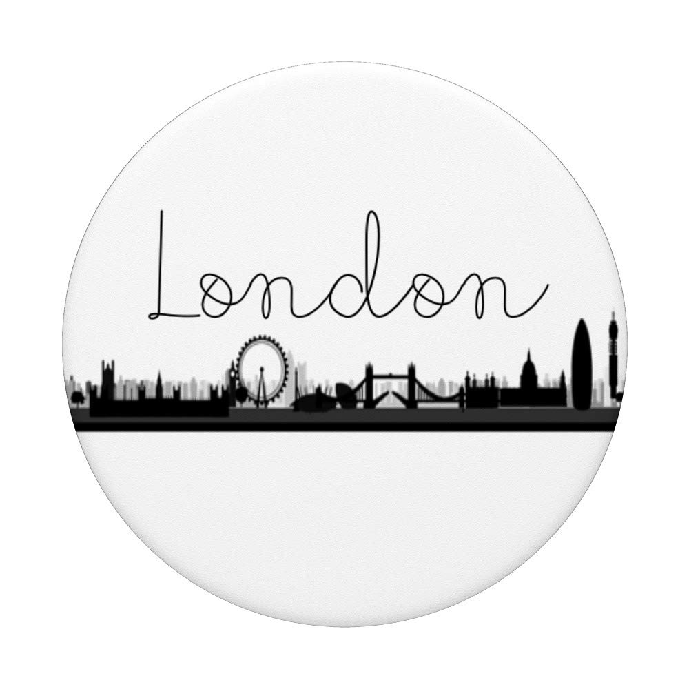 London Travel Socket Skyline City PopSockets PopGrip: Swappable Phone & Tablet Grip for Commuting, Travel, and Everyday Use