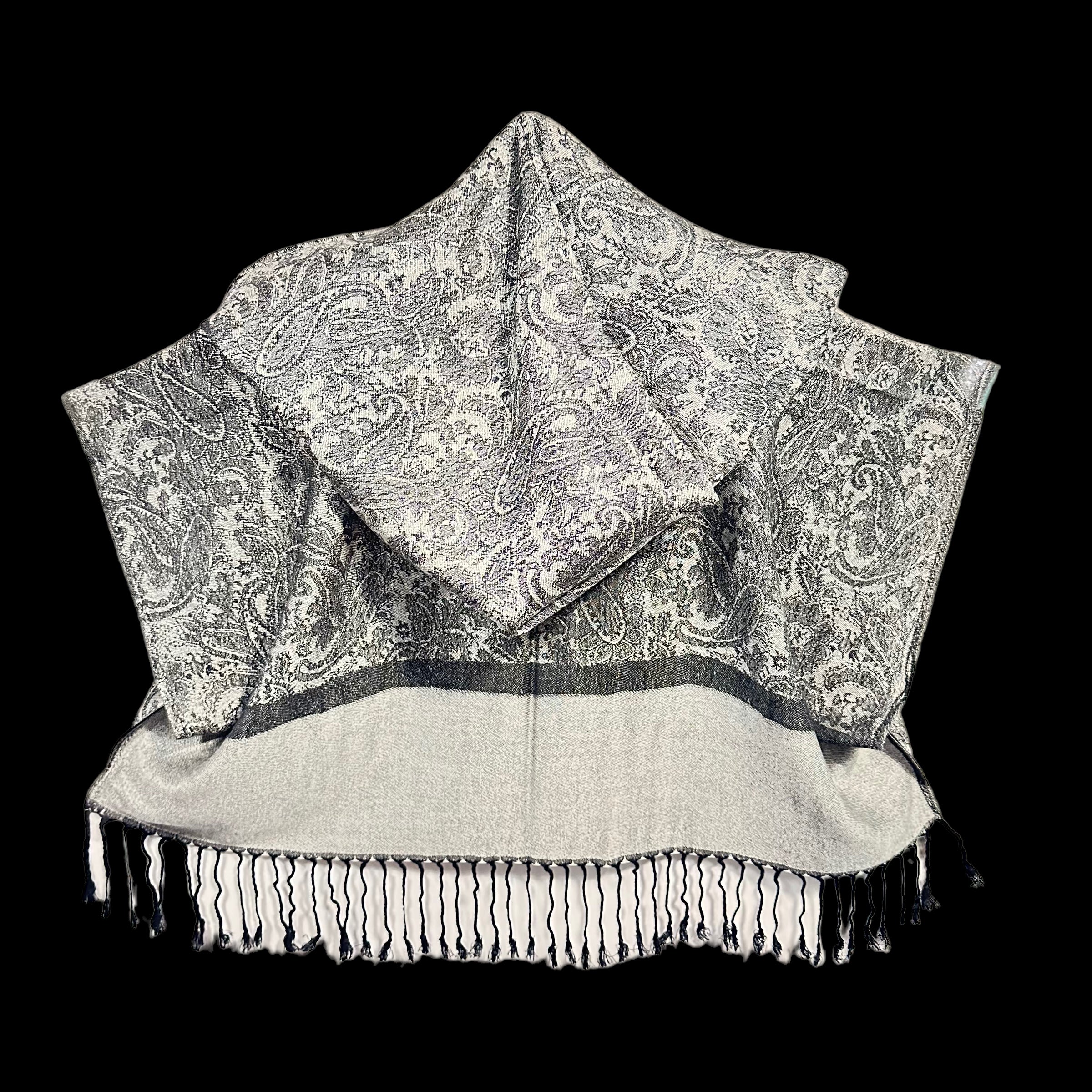 Stylish Grey Pashmina Hooded Crop Top for Women - Trendy Winter Fashion, Casual Outfit & Layering Essential