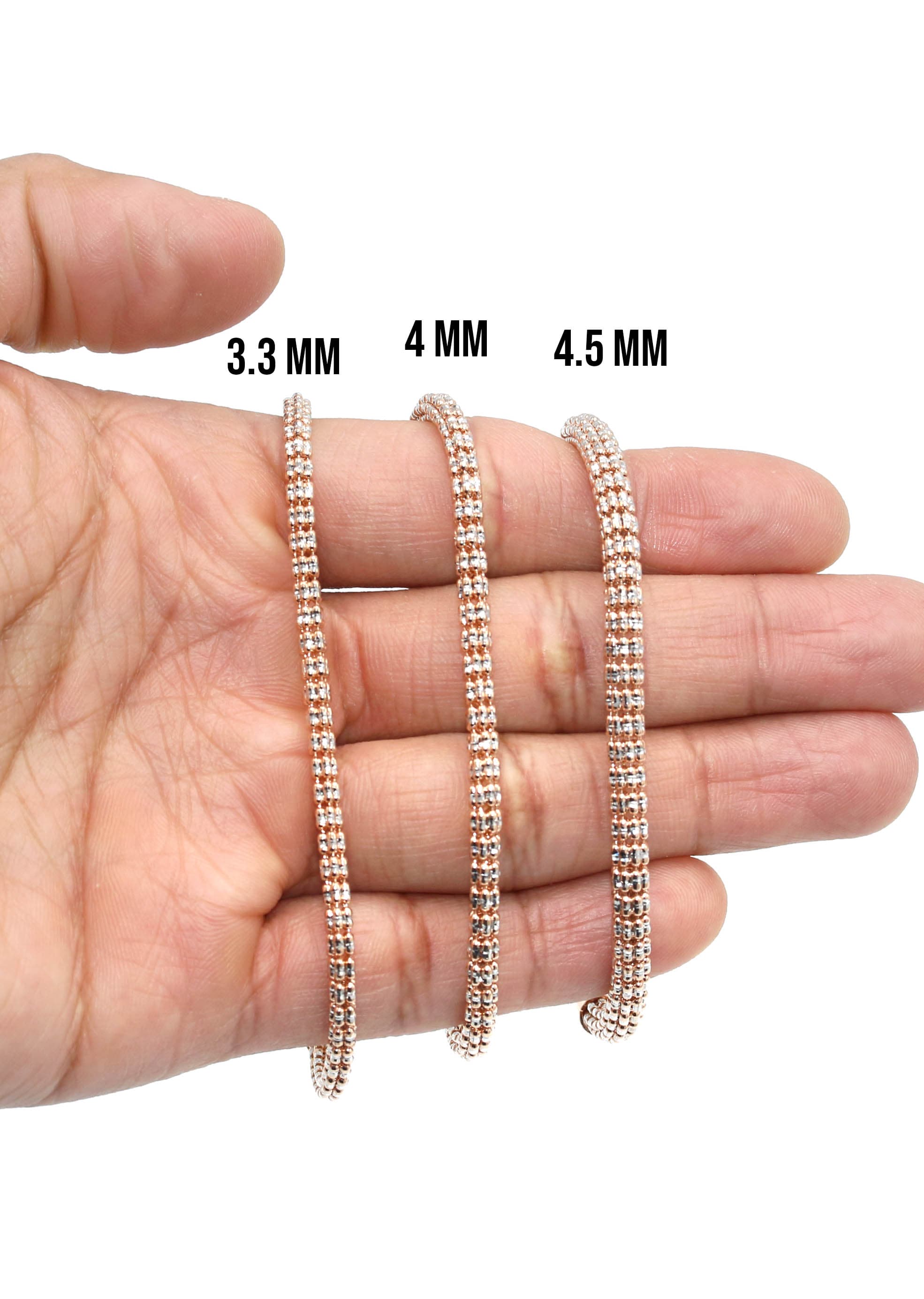 14K Rose Gold Tennis Bracelet for Women - Elegant Iced Out Cubic Zirconia CZ Chain Bangle, Perfect for Weddings, Parties & Everyday Luxury Jewelry