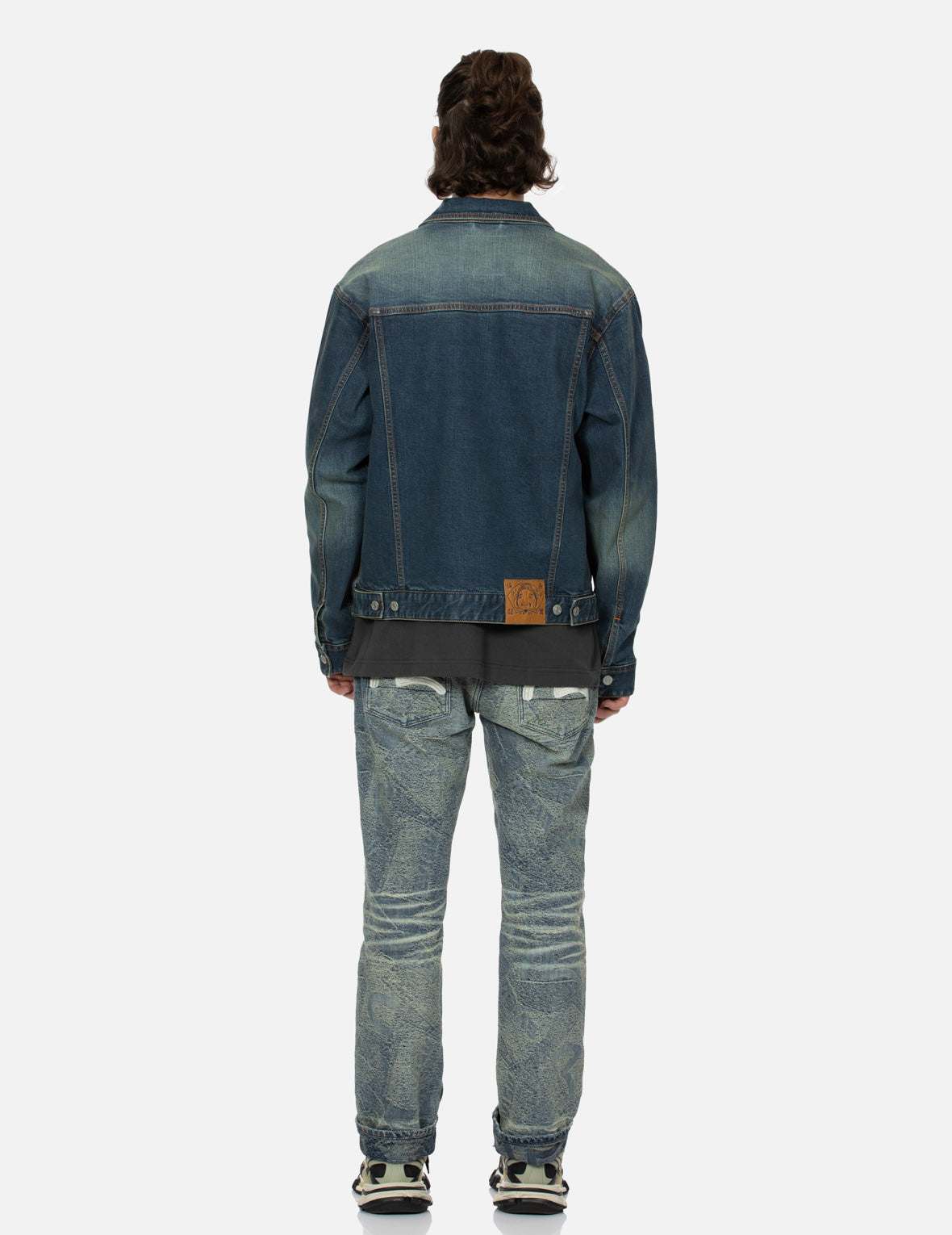 Lucky Slot Machine Embroidered Denim Jacket - Logo & Godhead Design - Relaxed Fit Vintage Denim Jacket for Casino Night, Costume Party & Retro Fashion