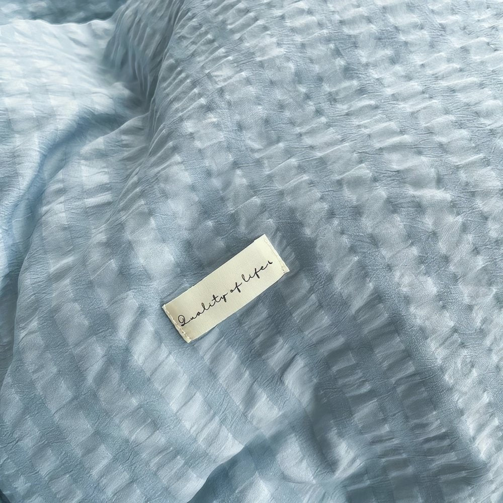 Soft Waffle Striped Duvet Cover Set - Breathable Bedding for All Seasons | Perfect for Master Bedroom, Guest Room & Dorm Decor