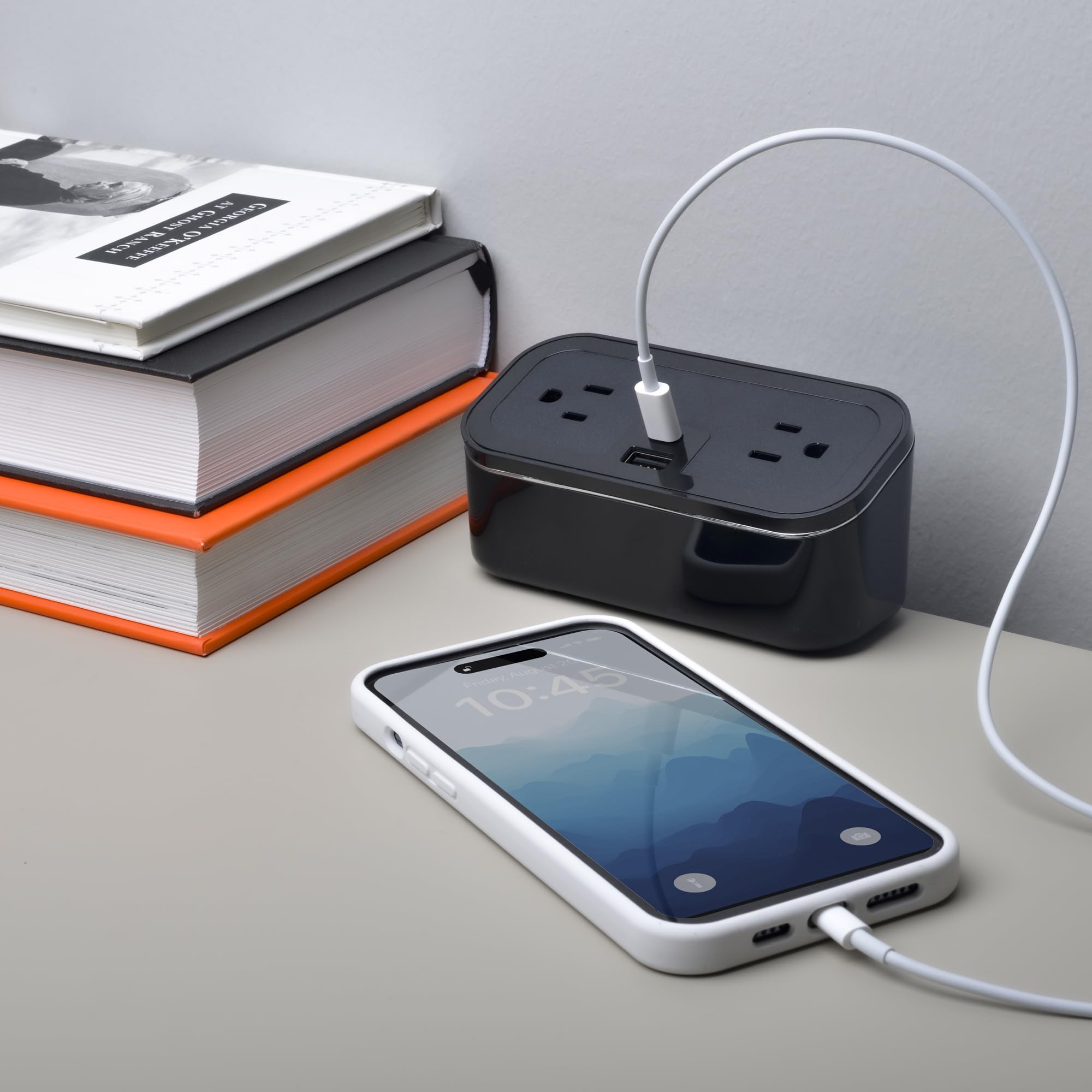 Brandstand CubieMini - 2 Outlet Wall Charger with 1 USB-A & 1 USB-C Port, Tamper Resistant for Home & Office Use - Perfect for Travel, Hotels and Workspaces