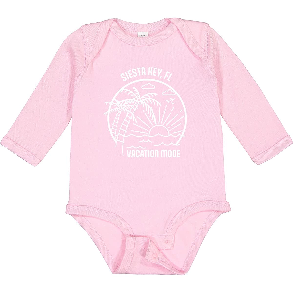 Inktastic Summer Vacation Mode Siesta Key Beach Florida Long Sleeve Creeper - Comfortable & Stylish Beachwear for Women, Perfect for Vacations, Travel & Casual Outings
