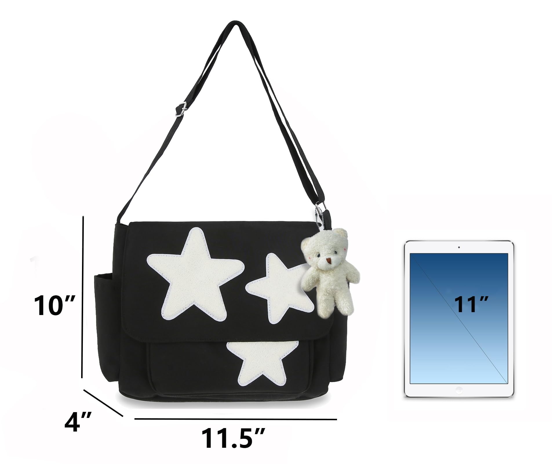 Stylish Small Messenger Bag for Women - Cute Kawaii Star Crossbody Shoulder Tote Bag with Accessories - Perfect Gift for Daily Use, Travel & Shopping