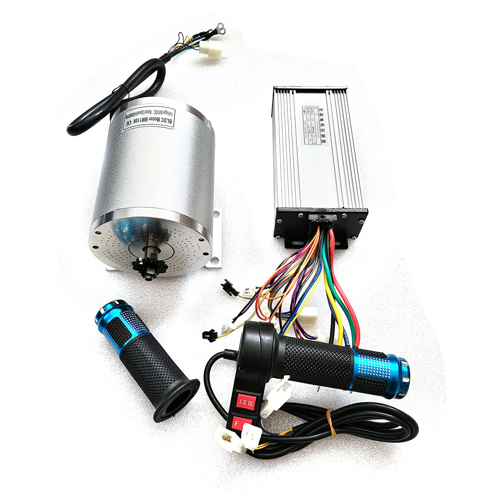 60V 2000W High Power Brushless DC Motor Kit with Controller - BLDC Motor for Electric Bicycles, Scooters, Cars & Motorcycles - Perfect for DIY EV Projects, E-Bike Conversions & Small Electric Vehicles
