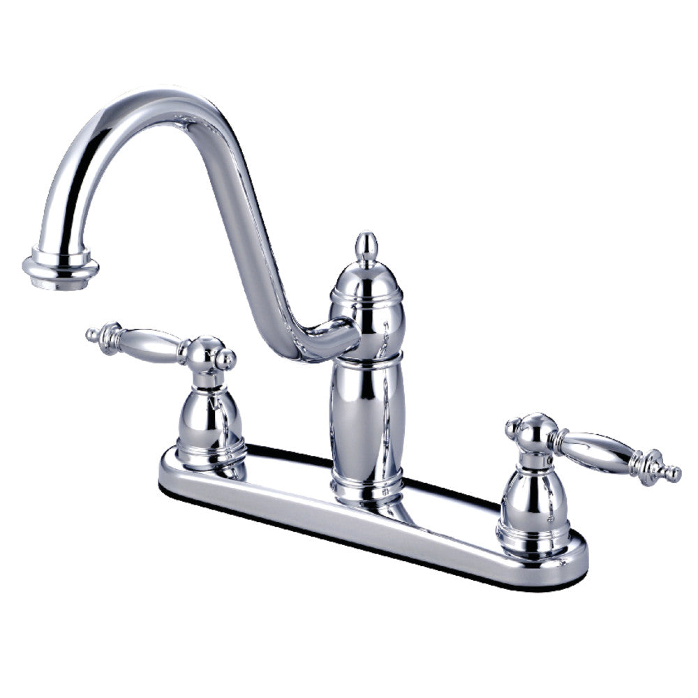 Kingston Brass KB7111TLLS Templeton Centerset Kitchen Faucet - High Arc Pull-Down Sprayer, Oil Rubbed Bronze Finish for Modern Farmhouse & Traditional Kitchens
