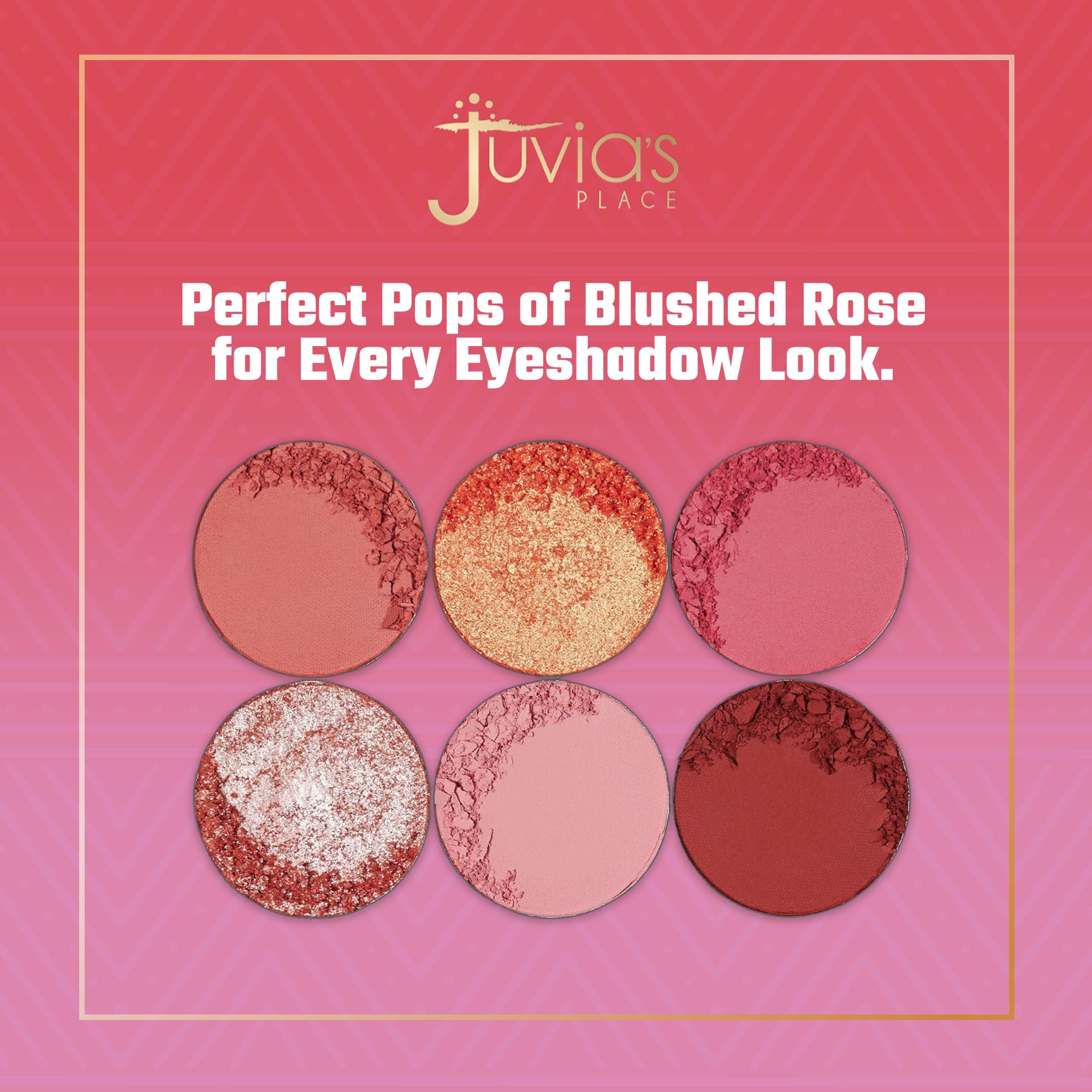 Juvia's Place Blushed Rose Eyeshadow Palette - 6 Highly Pigmented Shades (Rosy, Pinks, Rose-Gold) for Professional Eye Makeup | Perfect for Daytime Glam & Evening Looks