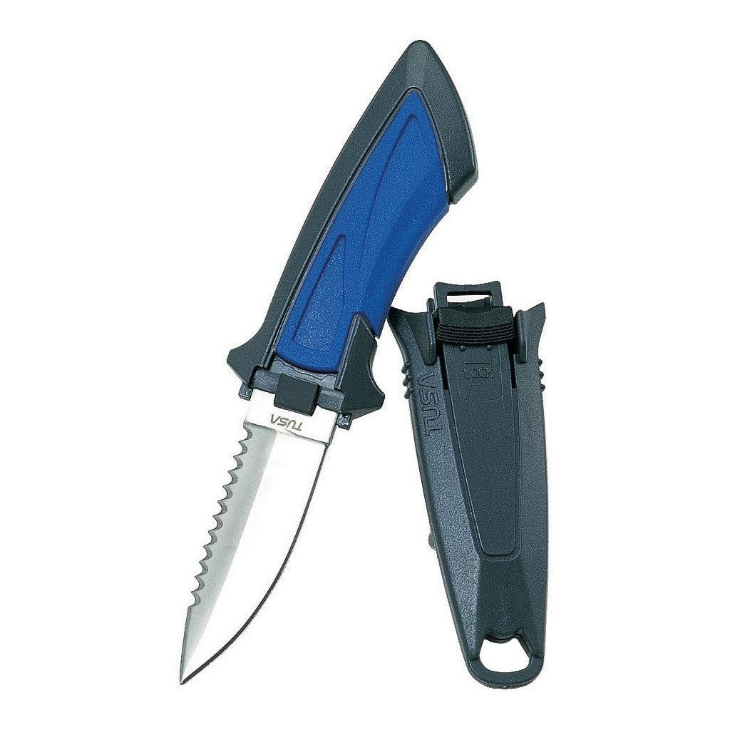 TUSA Imprex Mini Dive Knife - Compact Stainless Steel Scuba Diving Tool for Underwater Safety & Emergency Cutting - Perfect for Snorkeling, Spearfishing & Marine Adventures