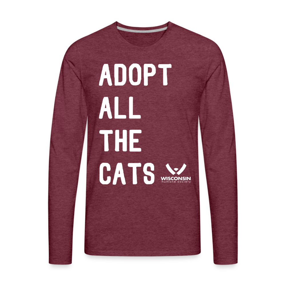 Adopt All the Cats Classic Premium Long Sleeve T-Shirt for Women & Men | Soft Cotton Cat Lover Tee | Perfect for Animal Rescue Events & Casual Wear