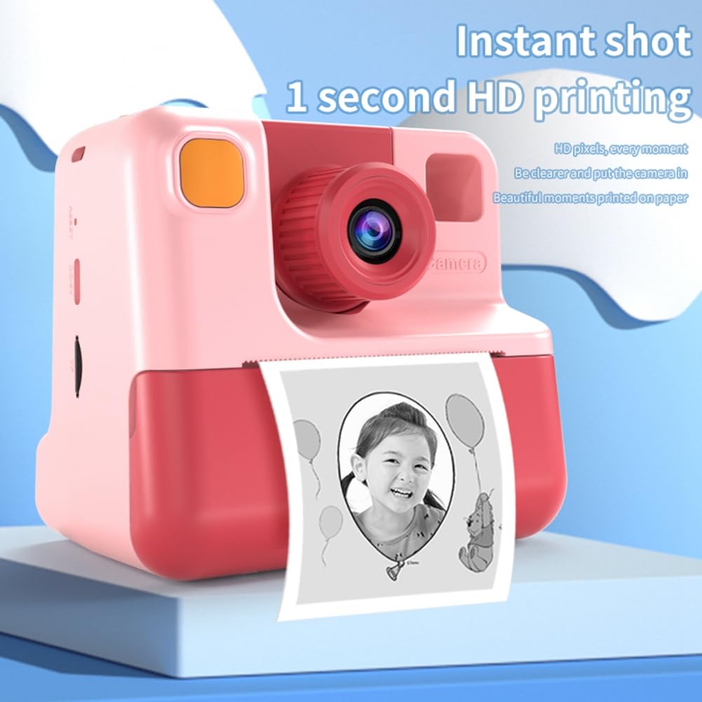 Dwqnvf Kids Instant Print Camera - 1080P HD Digital Camera with Photo Paper, Easy to Use Toy Camera for Children (Blue) | Perfect Birthday Gift for Boys & Girls | Capture Memories at Parties, Travel & Family Events