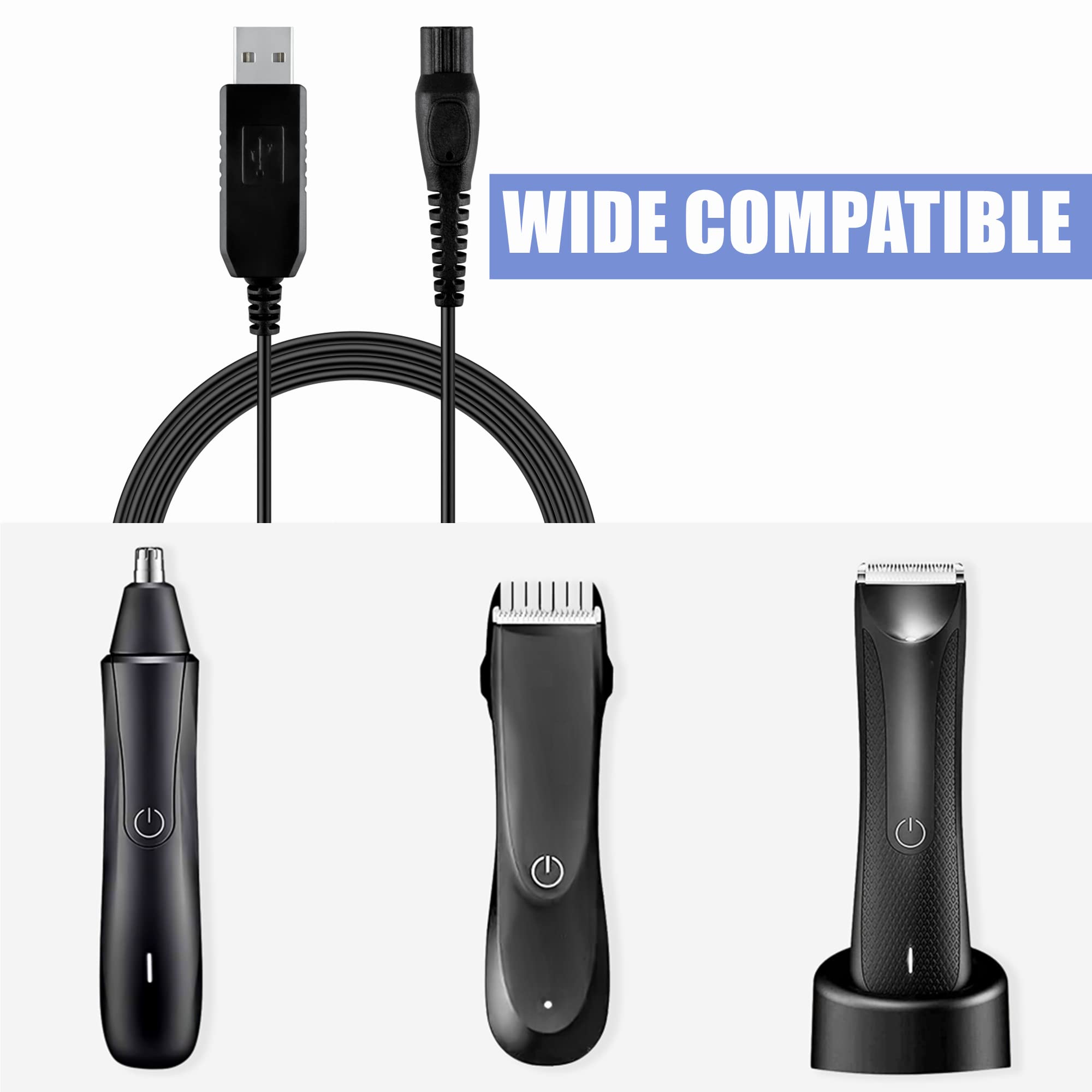 CJP-Geek 15V USB Charger Cord Replacement for Philips Norelco Shaver 6900/6000/S6810 Series - Fast Charging Power Adapter for Electric Razors at Home & Travel