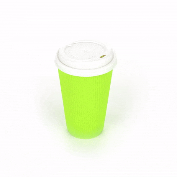 16 oz Eco-Friendly Recyclable Ripple Wall Coffee Cups with White Lids - 200 Count Bulk Pack (3.5