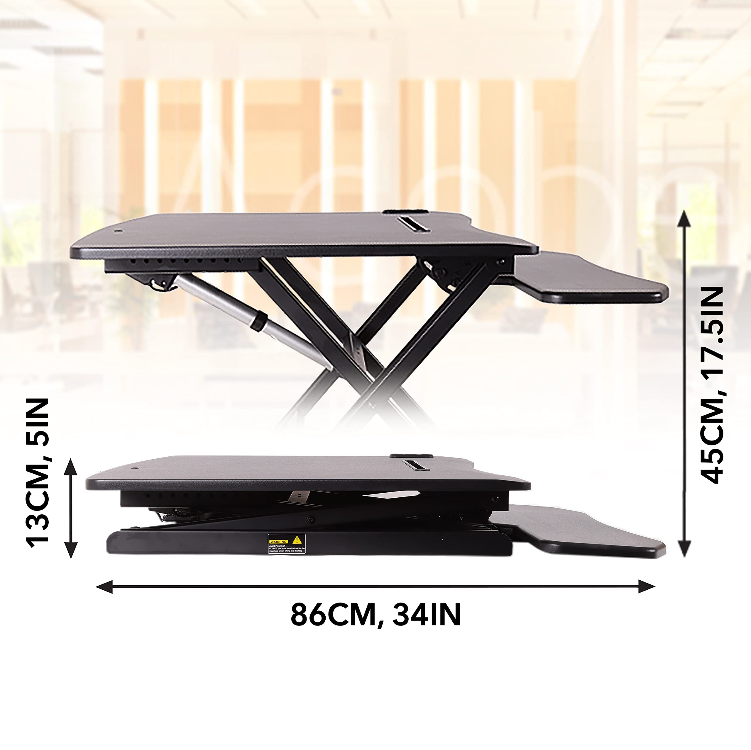 Electric Height Adjustable Standing Desk DM05D9 | 31.5x24.4 Inch Ergonomic Workstation with 13.5-44cm Lift Range | Computer Riser for Home Office, Gaming Setup & Remote Work | PC Monitor Stand, Laptop & Keyboard Platform