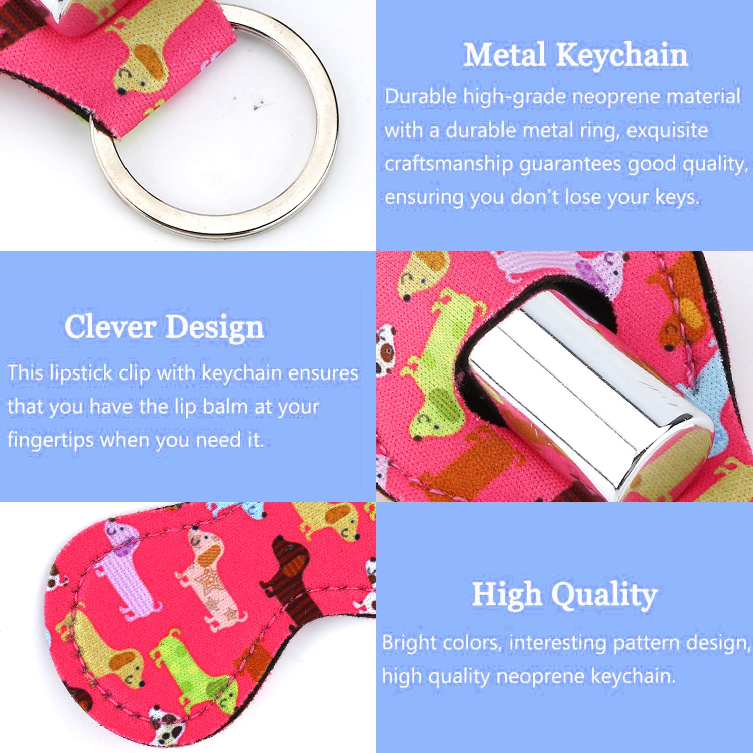 12 Pcs Chapstick Holder Keychain - Neoprene Portable Lip Balm Cover with Carabiner Clip | Perfect for Gym, Hiking, Travel & Everyday Use