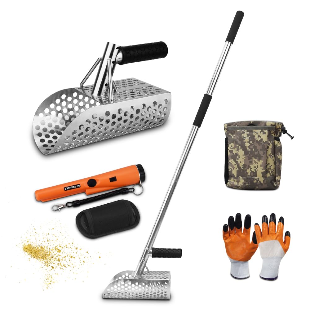 Premium Stainless Steel Metal Detector & Sand Scoop - Professional Underwater Treasure Hunting Tool for Beach Gold Prospecting, Rapid Metal Detection & Screening - Ideal for Beachcombing, Shoreline Exploration & Outdoor Adventure Activities