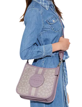 Coach Dempsey Signature Jacquard File Bag with Stripe & Patch - Stylish Work Tote for Office, Business Travel & Professional Women