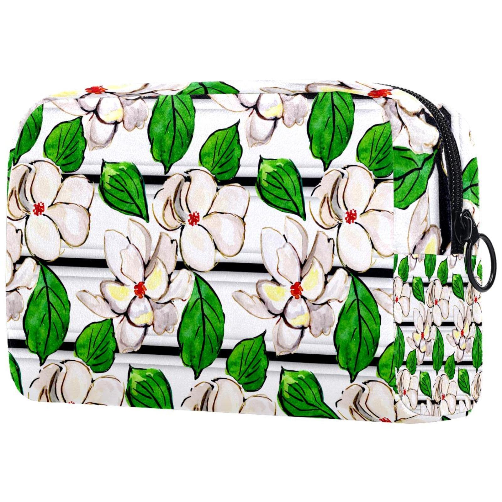 Floral Makeup Travel Bag with Zipper - Portable Cosmetic Organizer for Toiletries & Trips