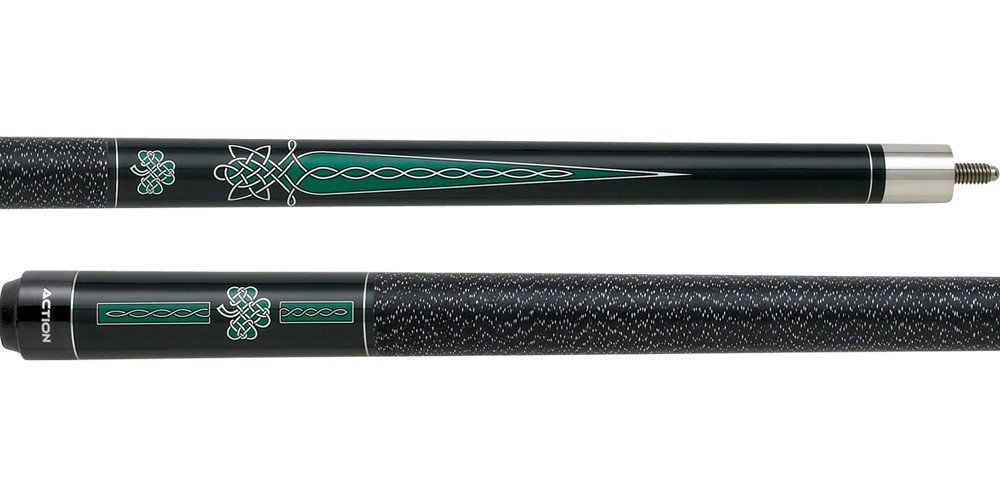 ACTION Impact IMP20 Irish Green Celtic Knot Cross Pool Cue Stick - Premium Billiards Accessory for Professional & Home Game Rooms